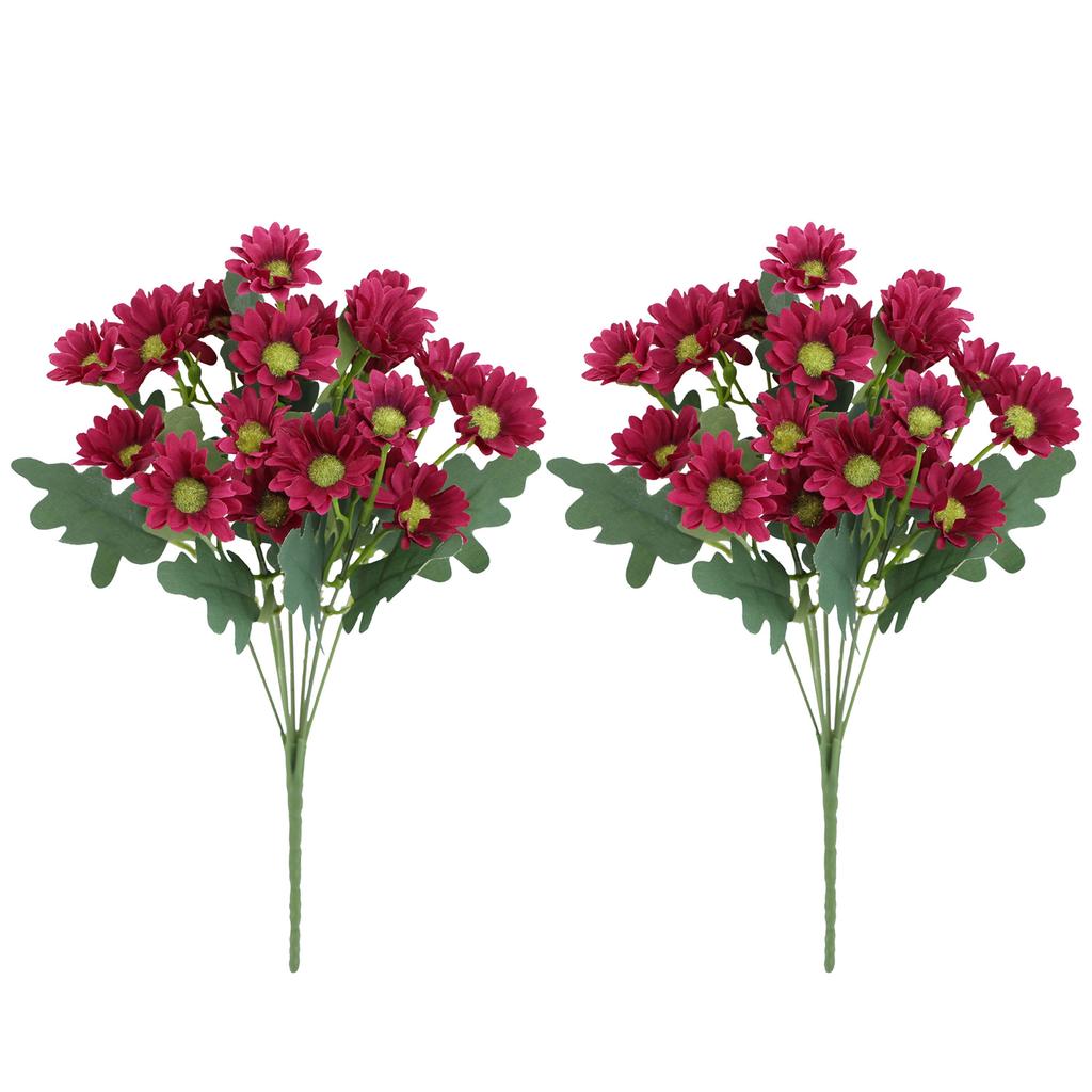 2Pcs Artificial Daisy Flowers Fake Chamomile Bouquet Floral Arrangement Decor for Wedding/Home/Photography Props