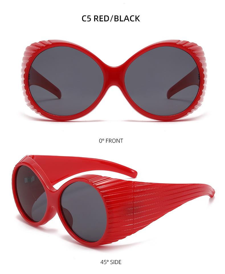 Two Circles Oversized Round Frame Trendy Punk Sunglasses - T1021