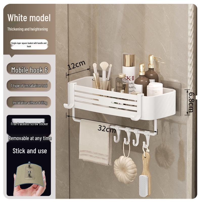 Gunmetal Punch-Free Space Aluminum Corner Bathroom Shelf