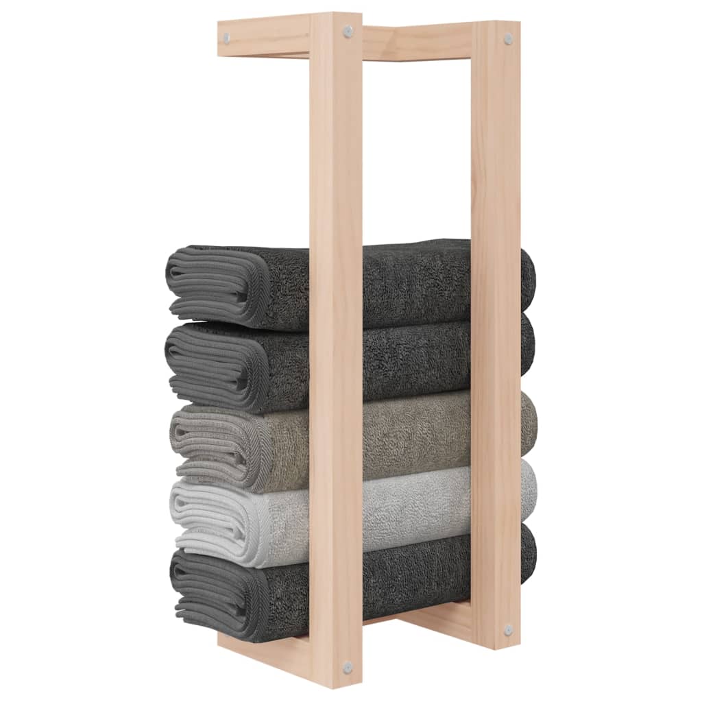 Wall-mounted bathroom towel rack for bathroom, kitchen, hotel - easy to install, solid pine wood with free installation 23 x 18 x 60 cm