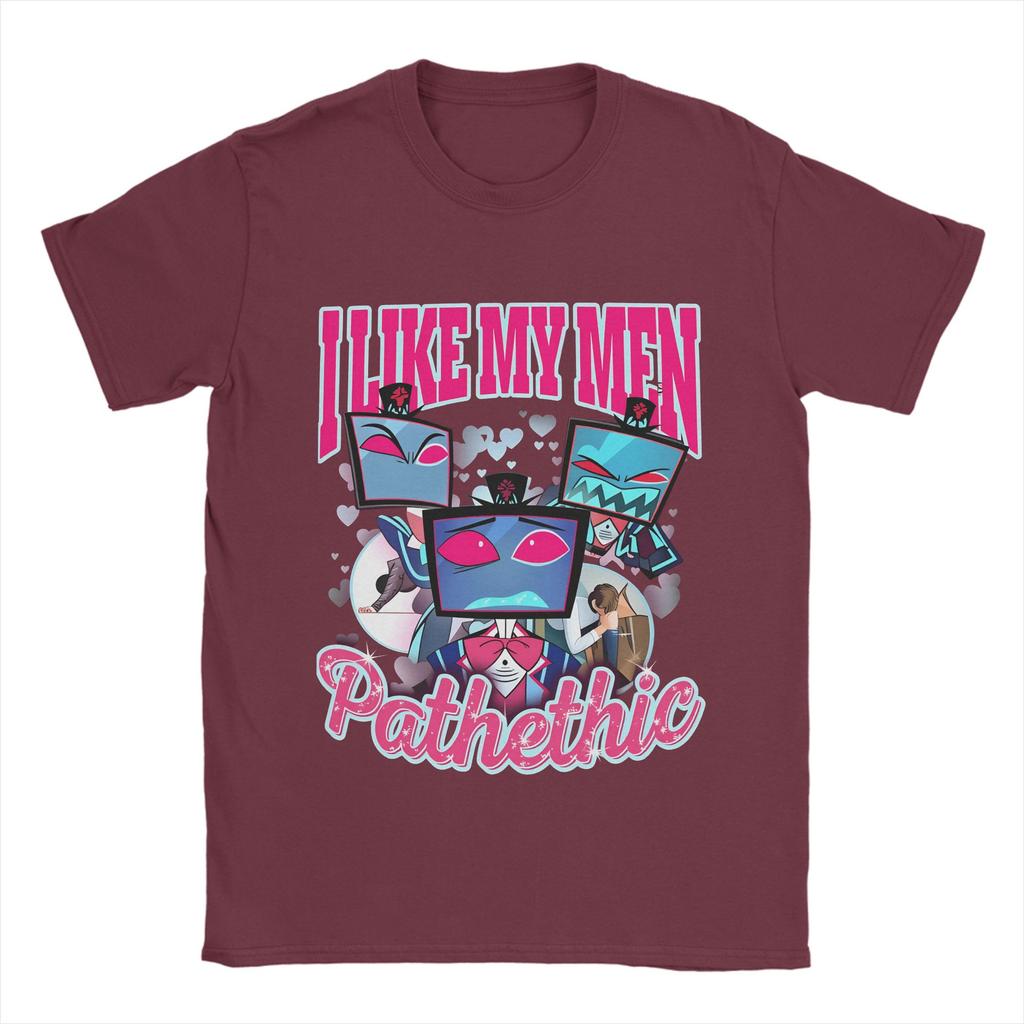 H-Hazbin Hotels Men T Shirts Fashion Tees Short Sleeve Crewneck T-Shirts Pure Cotton Plus Size Tops