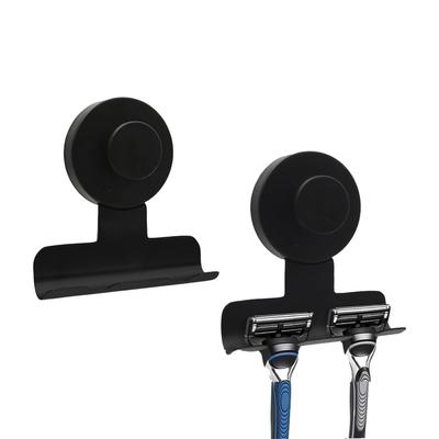 2pcs Safety Shaver Hook Wall Suction Cup Shaving Storage Hanger Stainless Steel Manual Shaver Stand No Drilling For Bathroom