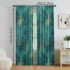 2 buc   perdele transparente versatile din poliester pentru decorarea casei stil industrial albastru pentru utilizare în dormitoare și sufragerii