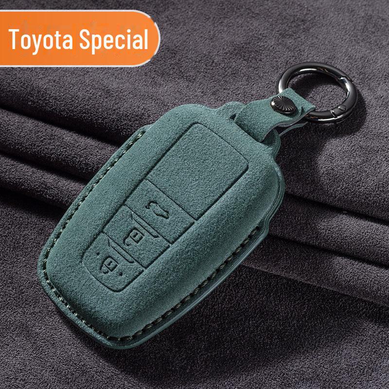 Toyota Wildleder Schlüsselhülle für Camry, Corolla, RAV4, Highlander und mehr. Mit Asia-Drachen-Design.