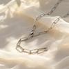 Gold Plated Paperclip Chain Necklace for Women, Adjustable Stainless Steel Square Link Waterproof Non Tarnish Long Necklace