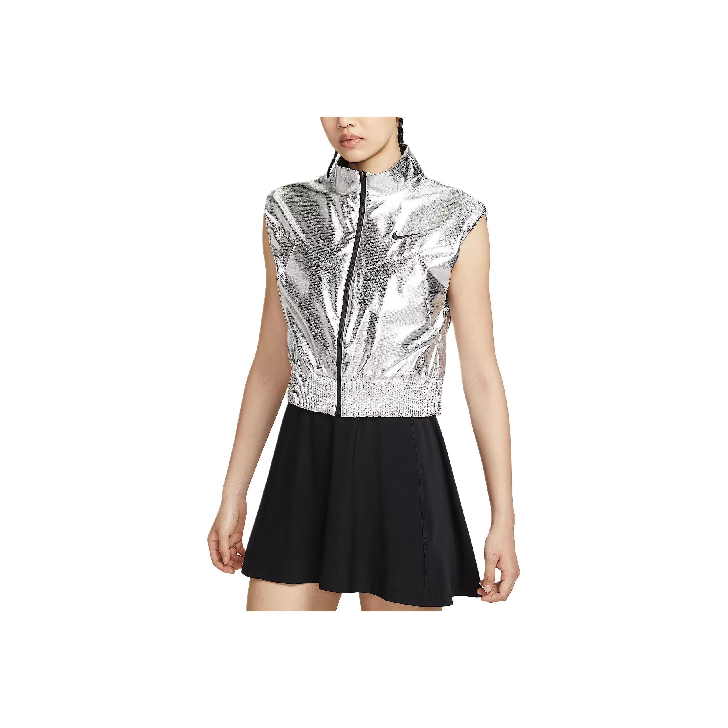 NikeCourt Dri-FIT Slam Women s Tennis Vest Metallic Silver Black IH1703-095 S