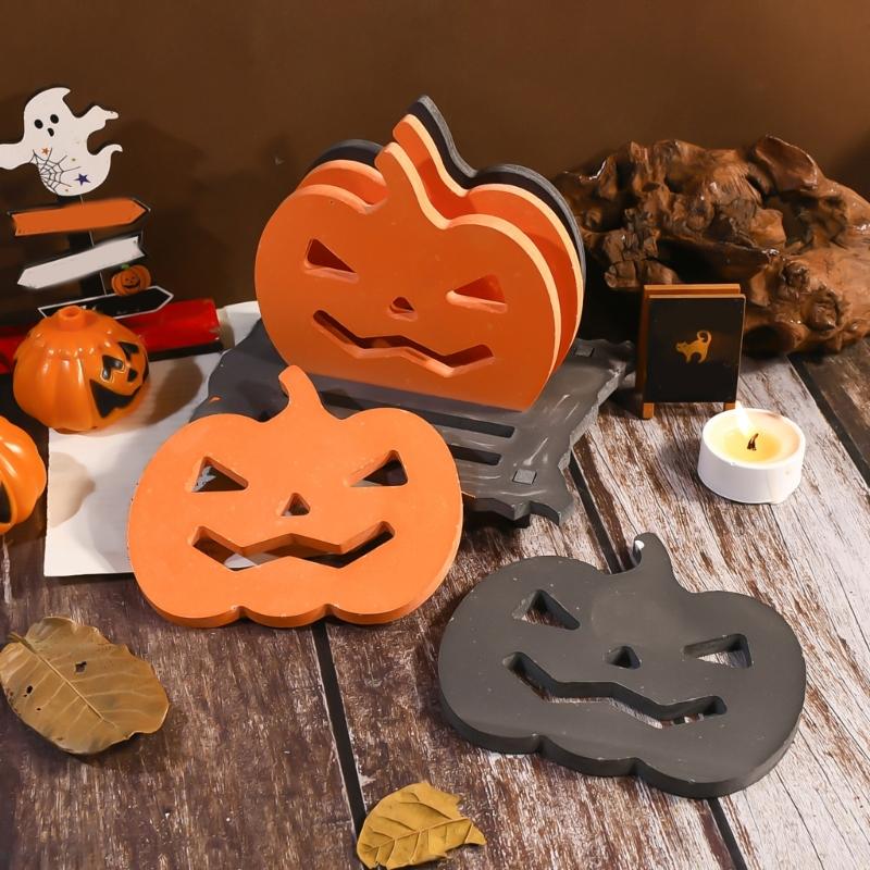 Pumpkin Coaster Silicone Mold For Baking Crafting Art Halloween Home Decoration With Easy Releases Designs