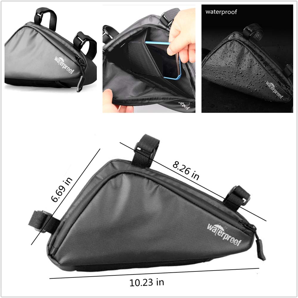 Bike Tire Repair Tool Waterproof Frame Triangle Mini Multifunctional Lever Adhesive Tube Patch Portable Set for Road Mountain Small Kit, Bag, Pump,