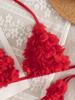 2026 European & American Halter Red Triangle Bikini - Women's Sexy Strappy Swimwear