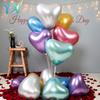 Valentinstag Ballons Metallisches Gold Herz Chrom Ballons für Hochzeitsfeier Dekoration Verdicktes Latex Ballon Set