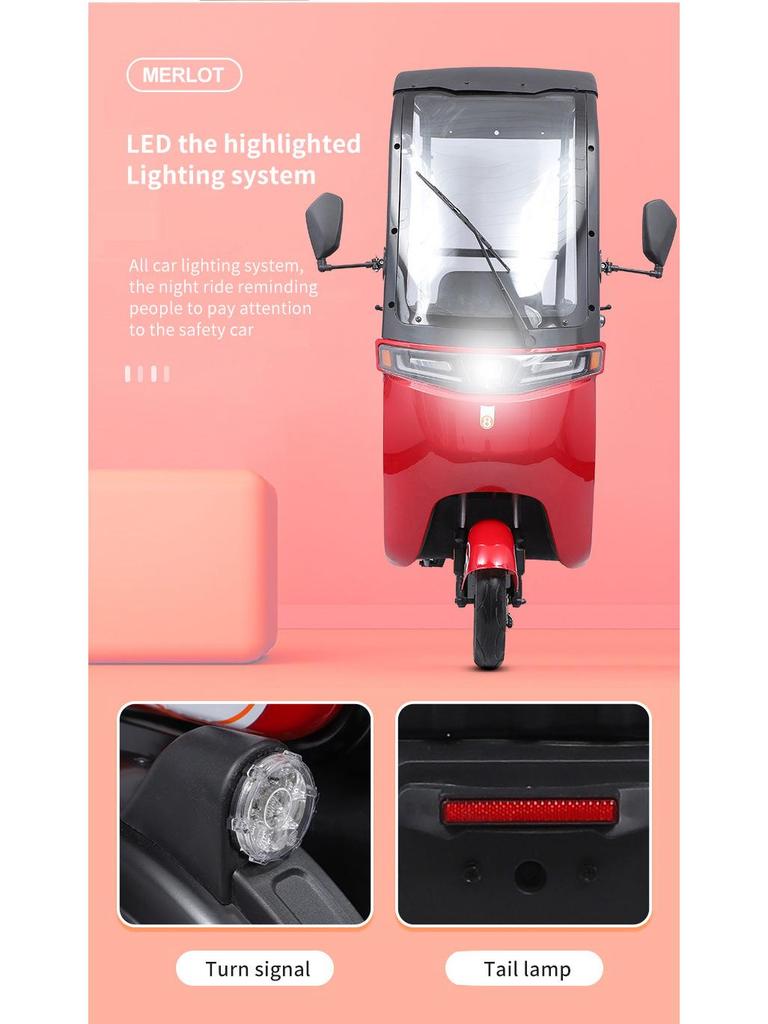 Electric Mobility Tricycle Scooter for Seniors with Customizable Logo