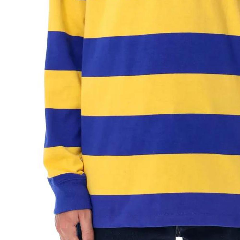 Polo Ralph Lauren Striped Logo Embroidered Long Sleeve Polo Shirt Men Tops Yellow 710717116-047