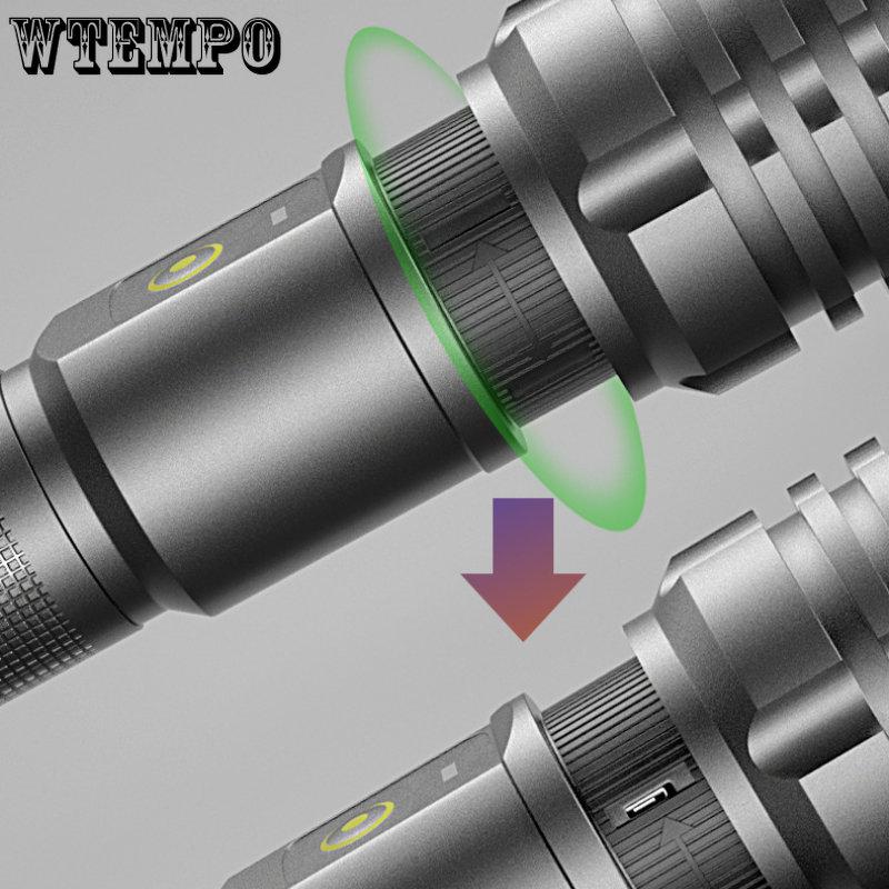 XHP70 Blendtaschenlampe USB-Aufladung mit Ausgang Zoom-Taschenlampe Blendung P70 Taschenlampe