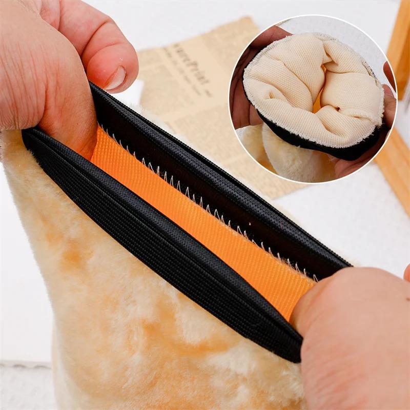 1pcs Wool Plush Car Cleaning Sponge Glove Car Polishing Washing Gloves Microfibre Wash Automotive Cleaner Wool