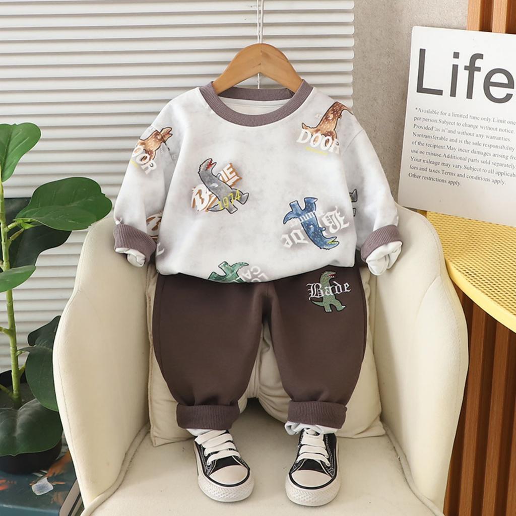 Dětská ležérní souprava s dlouhým rukávem, pohodlné každodenní oblečení