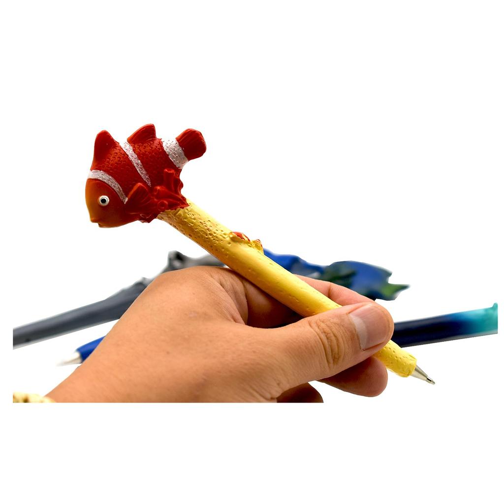 Lopenle Set of Sculpted Marine Animal Ballpoint Black Perfect for School Entrance 5-Piece Pens, Oil-Based, Ink, Quick-Drying, Office, Party, Writing,