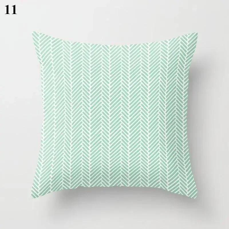 Light Blue Green Mint Cushion Cases Geometric Pattern Smooth Pillowcase American Style Comfortable Soft Home Decorations 45*45Cm