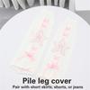 Women's Punk Star Pattern Knitted Leg Warmers with Ribbon Bows Flared Boot Covers Knee Length Socks Japanese Streetwear