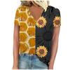 vintage women bee print t shirt short sleeve v neck tops comfortable t-shirts