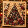 Interactive Family Crafts Christmas Faux Pearl Art Kit, Tree Wreath Painting DIY Sets Sparkling Diamond Craft Kit for Adults, Holiday Wall Decor Gift