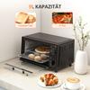 Mini Oven, 9 Liter Capacity, Adjustable Temperature and Cooking Time, with Grill Rack and Baking Tray, Black