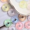 10 Stück 15,5 mm*7,5 mm Schliffperlen Anhänger Acryl Großloch Runde Perlen für Schmuckherstellung DIY Handgefertigte Armbandmaterialien Transparentes Material