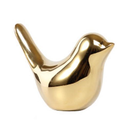 Wear-resistant Bird Decor Ceramic Statues, Modern Gold Decoration, Nordic Style Multi-size Ornaments Figurine for Home Office Desktop Gilded