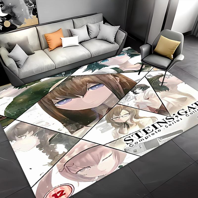 Steins;Gate -Themed Entrance Mat,Non-Slip Mat Area Rug,Room Decor,Outdoor Decor,Kitchen Rug,Doormat - Machine Washable,Easy to Clean