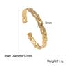 1pc High-quality Stainless Steel Woven Golden Open Bangle, Fade-resistant Adjustable Size, Comfortable and Versatile, Simple and Elegant