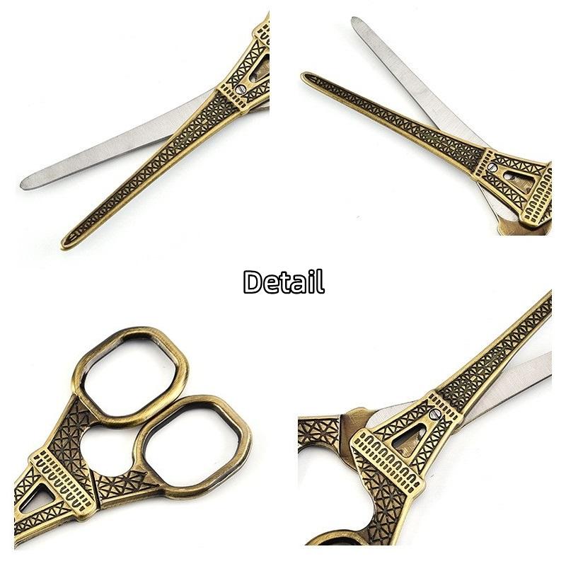 1ks Vintage Tower Nůžky Bronzová Barva Pokovená Nerezová Ocel Utility Nůž Řezačka na Papír Domácí DIY Umění Škola