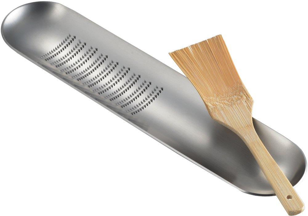 

Yoshikawa EAtoCO Oros set silver grater scraper for orosi AS1300 plate/bamboo