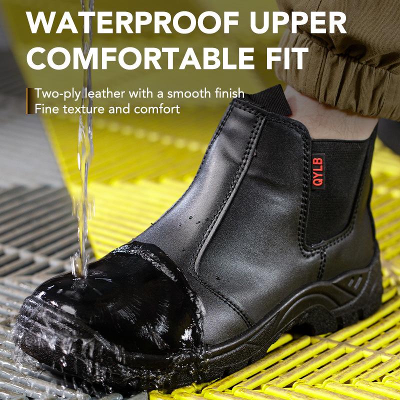 Fashion New Waterproof Work Boots Steel Toe Shoes Men Safety Shoes Anti Scald Welding Boots Puncture-Proof Industrial Shoes Protective