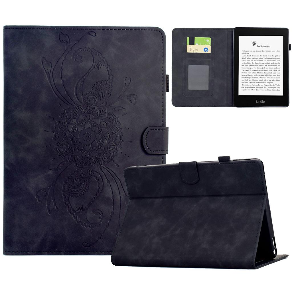 For Amazon Kindle Paperwhite 5 (2021) Case Mandala Imprinted Leather Tablet Cover with Card Slots
