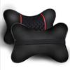 2PCS PU Leather Car Neck Pillows – Knitted Headrest Cushions for Seat Support Comfort Universal Fit Auto Accessories