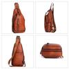 Whatna Antik-Stil Gegerbtes Natur-Rindsleder Umhängetasche Ein-Schulter-Tasche für Herren, Reversibler Riemen links oder rechts, Echtes Leder, Dick,
