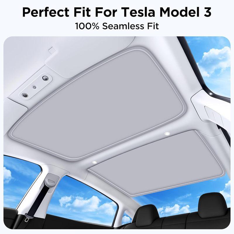 Pare-soleil pour Tesla Model Y 2026 Modèle Juniper Model 3 Highland Ventouse Magnétique Pare-soleil Toit Ouvrant Garder au Frais Isolation Thermique