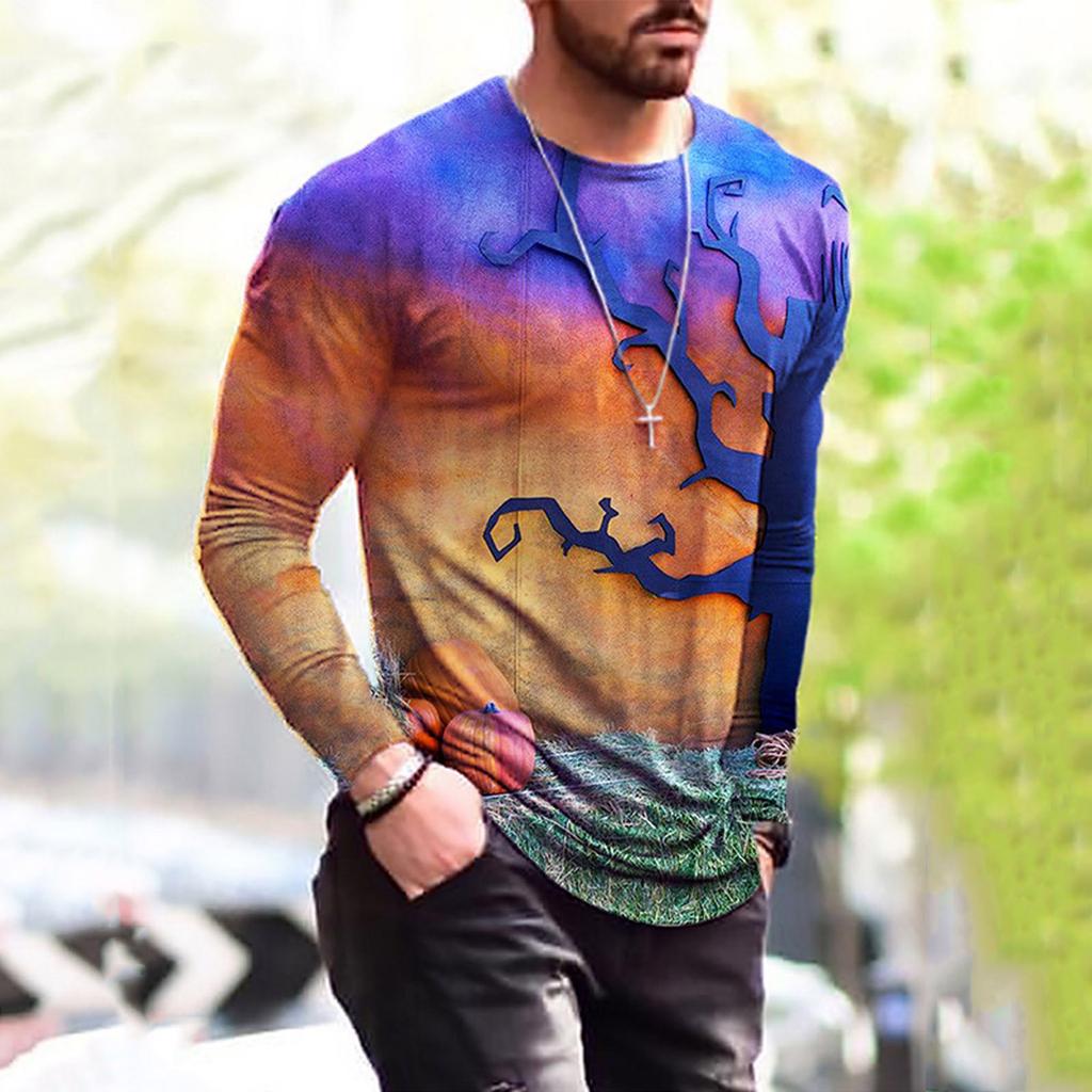 Halloween Series Men'S 3D Printed Casual Long Sleeve Fashion T-Shirt