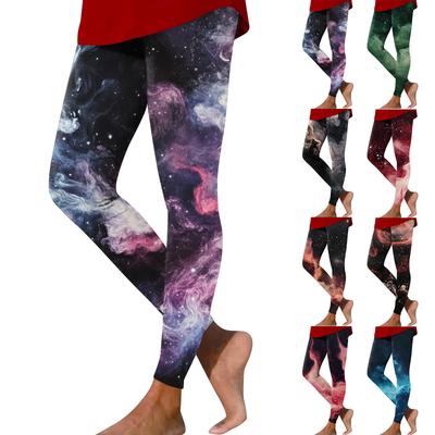 Kadın Modası Baskılı Elastik Bel Dar Kesim Elastik Yoga Günlük Pantolon
