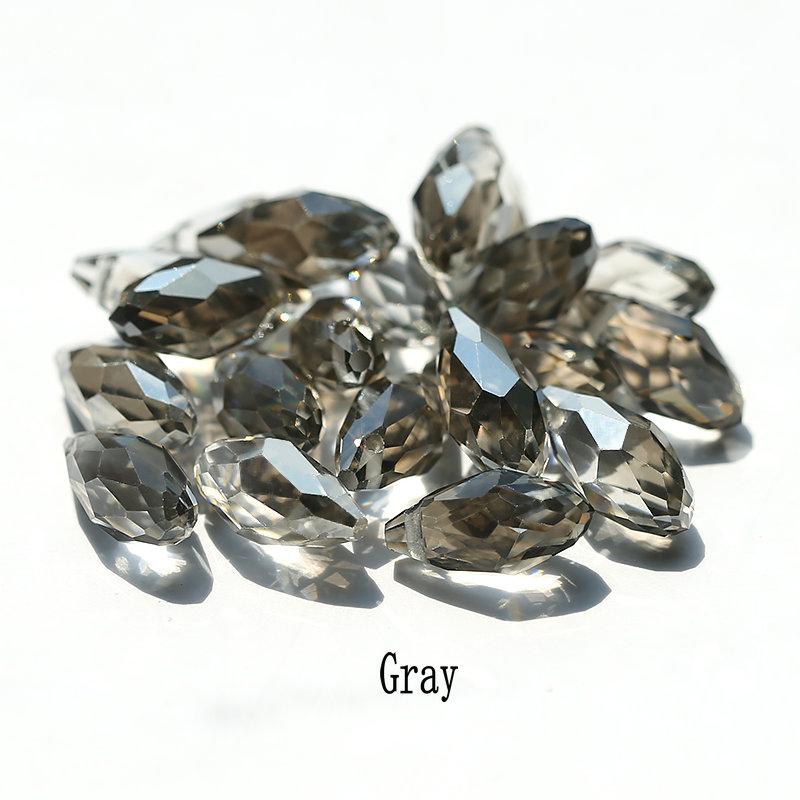 50 Stück Mehrfarbige Kristall-Tropfenperlen mit Kreuzloch Wassertropfen Facettierte Glasperle zur Schmuckherstellung Halskette Armband Ohrring DIY