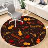 1pc Musical Instruments Chair Carpet for Office, Round Polyester Mat, Indoor Decor for Office, Easycare Fabric, Washable Non-slip Area Carpet