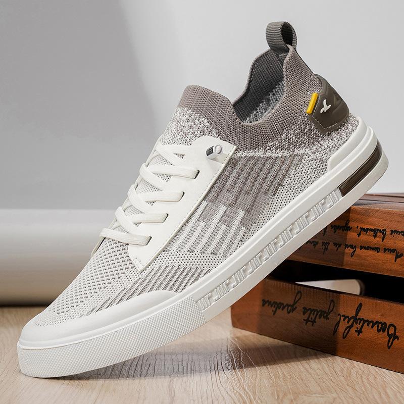 Men's Summer Casual Mesh Shoes, Cool and Trendy Shoes, Trendy Breathable Board Shoes, One Pedal, Flying Woven Thin Men's Shoes