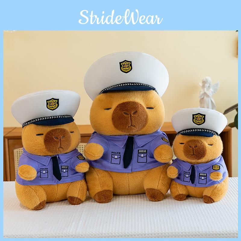 Police Cartoon Capybara Plush Toy Stuffed Animal Doll Decorations Gift Kids