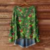 Women's Fashion Long Sleeve Christmas Snowman Snowflake Print Jacket Cardigan
