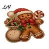 Easy Clean Decorative Rug Christmas Area Rug Plush Seasonal Bedside Gingerbread Man Tree Cute Stocking Shape Non-Slip for Bedroom Living