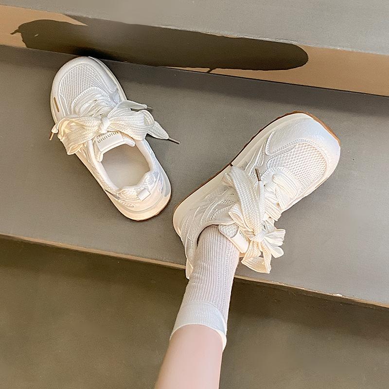 Soft leather version~ Jogging shoes women's 2025 new summer mesh breathable casual shoes versatile sports