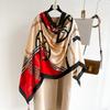 Chain Color Matching Large Size Shawl Imitation Silk Autumn and Winter Scarf Versatile Long Scarf Thin Brocade Silk Scarf Tide