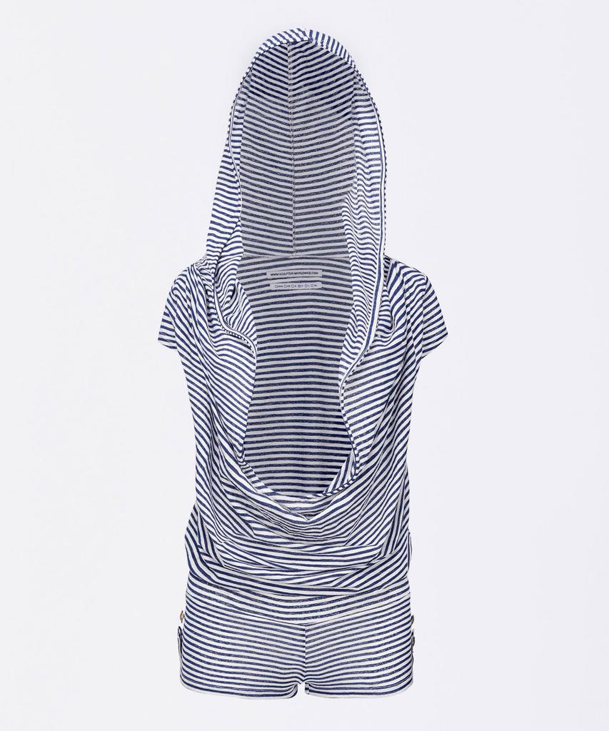 Sculpter Marine Draped Romper Navy