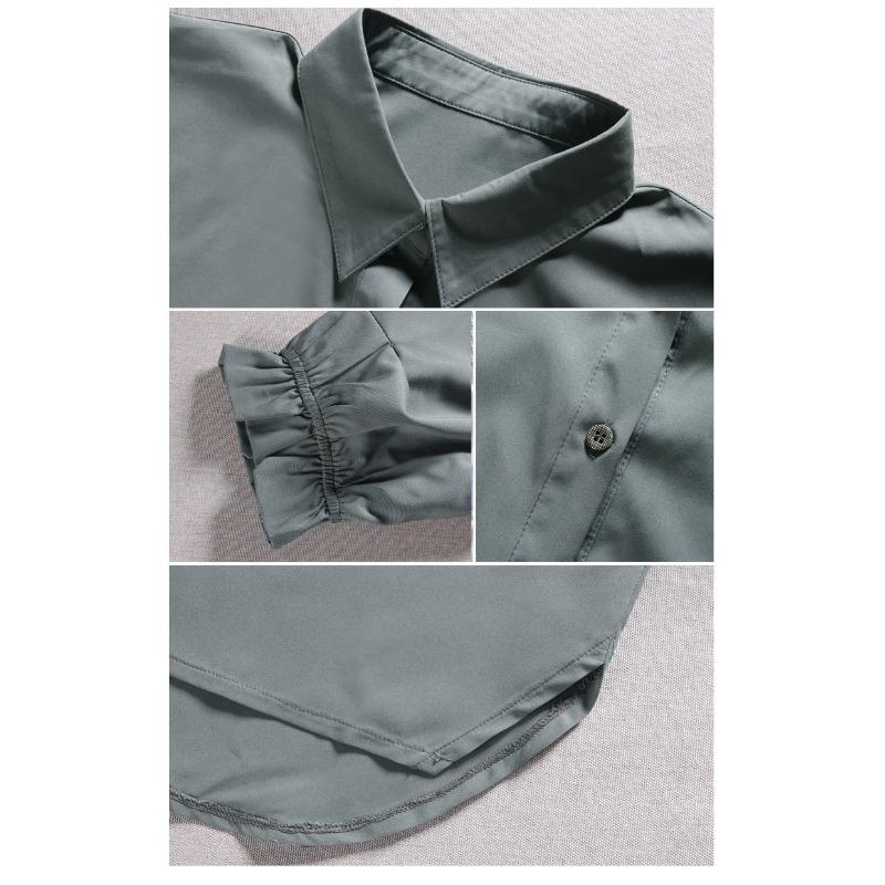 Summer loose women's shirt Korean version solid color slim fit women's shirt half sleeved thin breathable top women's outdoor wear