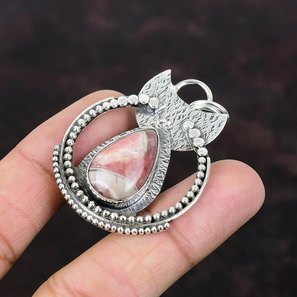Rhodochrosite Pendant Handmade Designer Jewelry 925 Sterling Silver Pendant Very Pretty Gemstone Jewelry Unique Design Pendant Gift For Girl