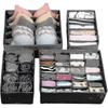 Underwear Storage Box, Foldable Wardrobe Storage Box Drawer Organizer for Underwear, Bra, Socks (Gray)